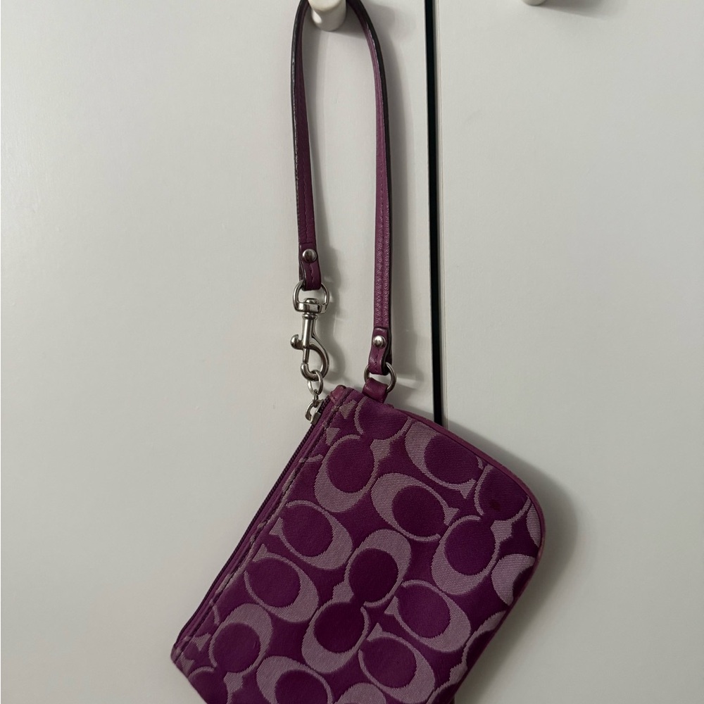 Coach Purple Signature Clutch Wristlet